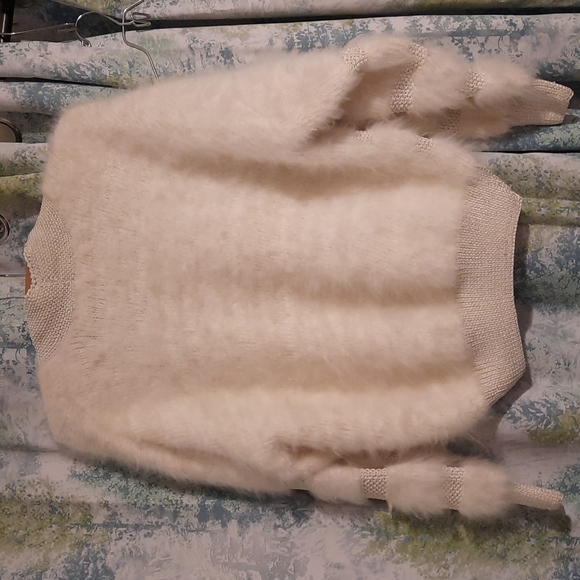 Beautiful Vintage mohair sweater button up bomber style cream / off white - Picture 12 of 12